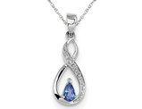 Sterling Silver Tanzanite Infinity Pendant Necklace with Chian 1/5 Carat (ctw)
